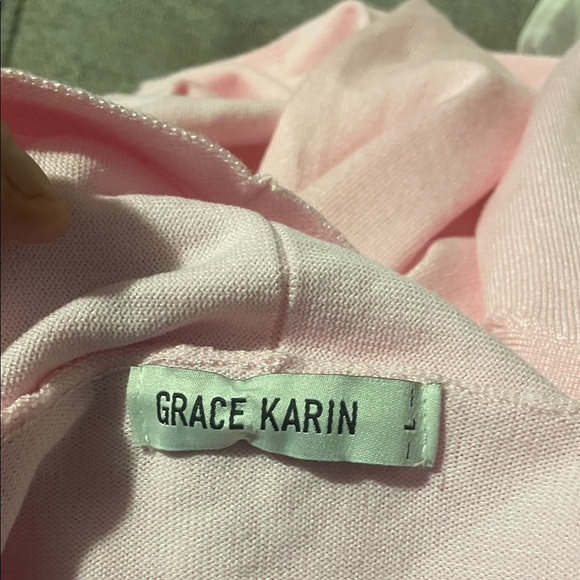 Grace Karin Soft Pink Long Cardigan - Picture 5 of 6